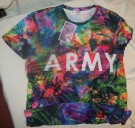 T-Shirt Army Tie-Dye Flowers Peace: M
