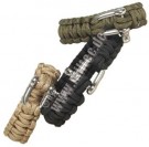 Armband+Paracord+Bracelet+Coyote+Metallås