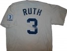 New York Yankees #3 Babe Ruth MLB Baseball T-Shirt: L