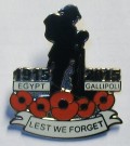 Badge Pin Lest we forget Anniversary Poppy WW1