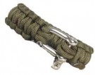 Armband+Paracord+Bracelet+Oliv+Metallås