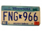 Minnesota Nummerplåt USA 10,000 Lakes