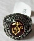 Ring USMC US Marines Rhodium