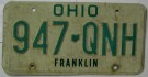 Ohio Nummerplåt USA Franklin
