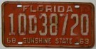 Florida Nummerplåt USA Sunshine State 1968-69