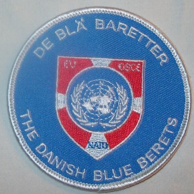 Tygmärke FN UN Danish Blue Berets NATO