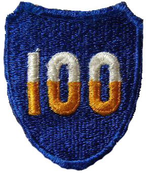 100th Infantry Division Tygmärke färg WW2