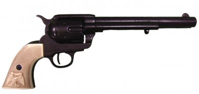.45 Peacemaker Revolver Black Lång pipa replika