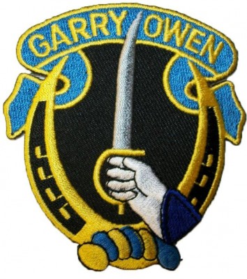 1st Cavalry Division 7th Cavalry  Garry Owen tygmärke färg