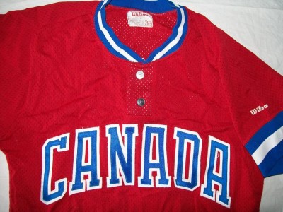 Canada Matchanvänd baseball skjorta #4: M