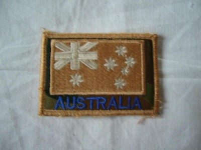 Flagga Auscam med kardborre Australien