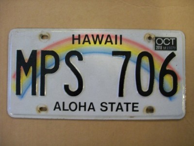 Hawaii Nummerplåt USA Aloha