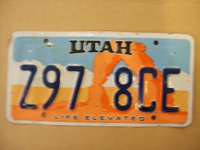 Utah Nummerplåt USA Life Elevated