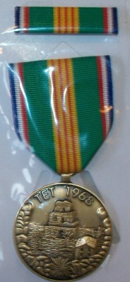 Vietnam Tet Offensive 1968 Commemorative Medalj & Släp